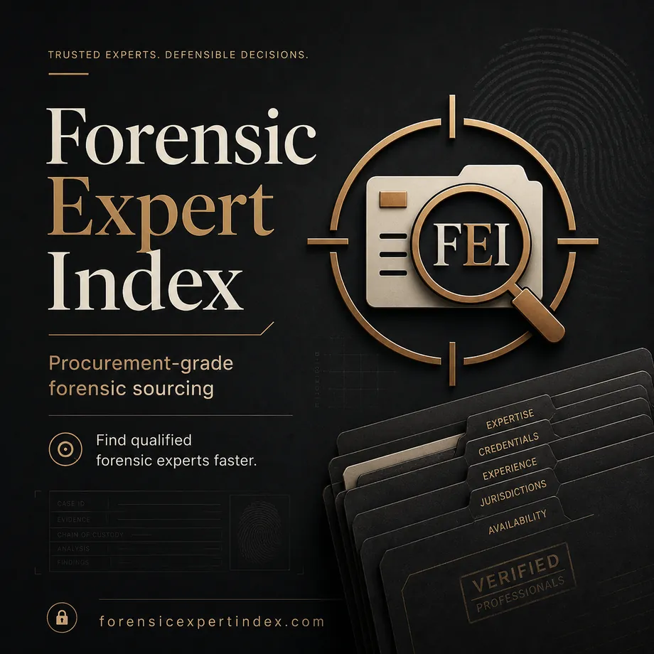 Forensic Expert Index, procurement-grade forensic sourcing