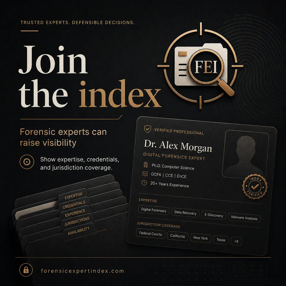 Join the index: forensic experts raise visibility with a verified profile
